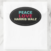 PEACE LOVE HARRIS WALZ Oval Sticker (Tas)