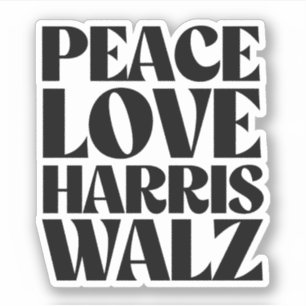 Peace Love Harris Walz Sticker