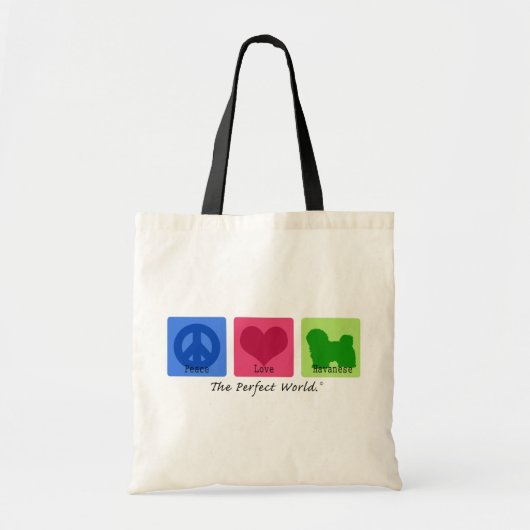 Peace Love Havanese Tote Bag (Voorkant)