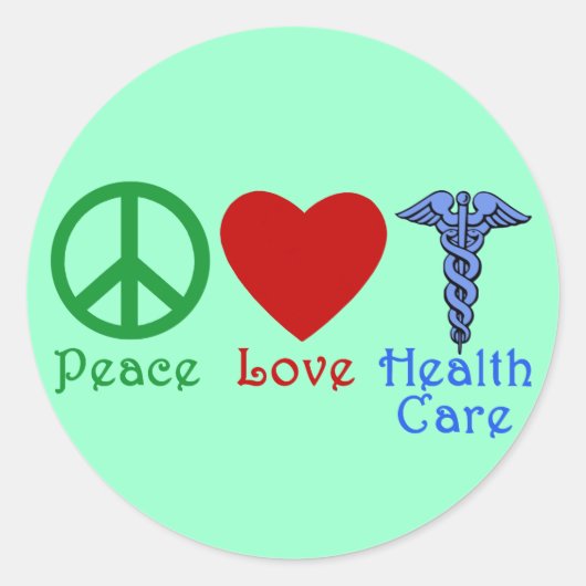 Peace Love Healthcare Products Ronde Sticker (Voorkant)