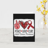 Peace Love Heart Disease Awareness Chd Suprt Wear  Kaart (Gele Bloem)