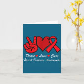 Peace Love Heart Disease Awareness Chd Suprt Wear  Kaart (Gele Bloem)