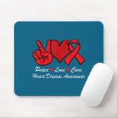 Peace Love Heart Disease Awareness Chd Suprt Wear Muismat (Met muis)