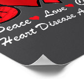 Peace Love Heart Disease Awareness Chd Suprt Wear  Poster (Hoek)