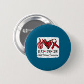 Peace Love Heart Disease Awareness Chd Suprt Wear  Ronde Button 5,7 Cm (Voorkant /achterkant)