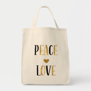 Peace Love Heart Tote Bag