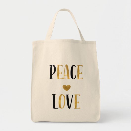 Peace Love Heart Tote Bag (Voorkant)