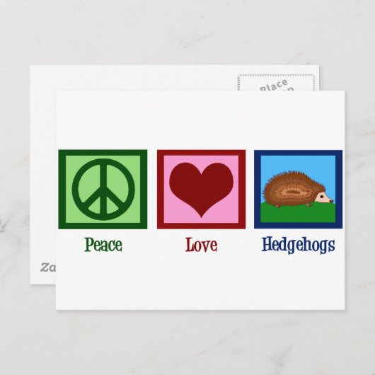Peace Love Hedégels Briefkaart (Voorkant / Achterkant)