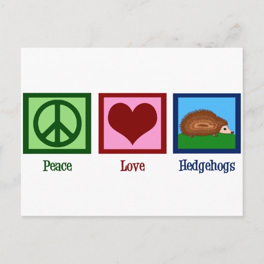 Peace Love Hedégels Briefkaart (Voorkant)