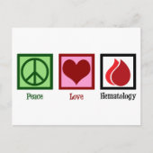 Peace Love Hematology Briefkaart (Voorkant)