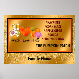 Peace Love Herfst Autumn Custom Text and Color Poster