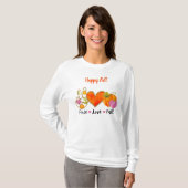 Peace Love Herfst Autumn Custom Text T-Shirt (Voorkant volledig)