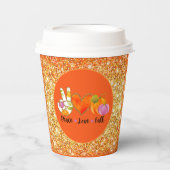 Peace Love Herfst Autumn past kleur aan Papieren Bekers (Voorkant)