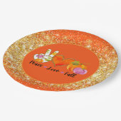 Peace Love Herfst Autumn past kleur aan Papieren Bordje (Gekanteld)