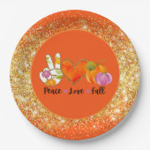 Peace Love Herfst Autumn past kleur aan Papieren Bordje (Voorkant)