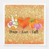 Peace Love Herfst Autumn past kleur aan Servet (Voorkant)