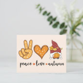 Peace Love Herfst Briefkaart (Staand voorkant)