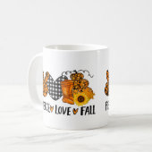Peace Love Herfst Koffiemok (Voorkant links)