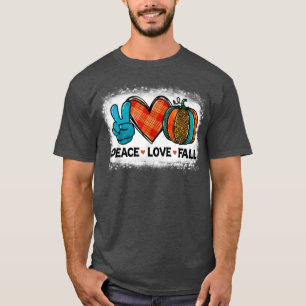Peace Love Herfst Leopard Pumpkin Halloween Vibes T-shirt