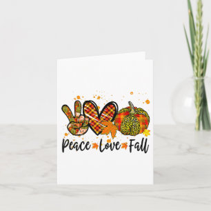 Peace Love Herfst Pompoen Autum Herfst Thanksgivin Kaart