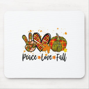 Peace Love Herfst Pompoen Autum Herfst Thanksgivin Muismat