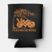 Peace Love Herfst Pumpkin Autum Happy Herfst Blikjeskoeler (Voorkant)