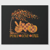 Peace Love Herfst Pumpkin Autum Happy Herfst Cadeaupapier (Vlak)