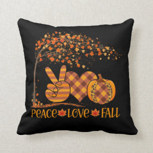 Peace Love Herfst Pumpkin Autum Happy Herfst Kussen