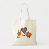 Peace Love Herfst Tote Bag (Voorkant)