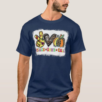Peace Love Herfst Vibes Pumkin Season Spooky Seaso T-shirt