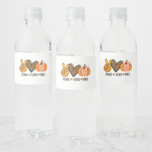 Peace Love Herfst Water Bottle Labels Waterfles Etiket (Flessen)
