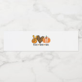 Peace Love Herfst Water Bottle Labels Waterfles Etiket (Enkel label)