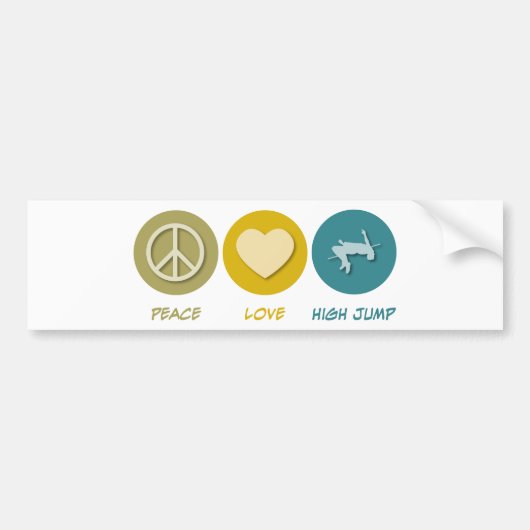 Peace Love High Jump Bumpersticker (Voorkant)
