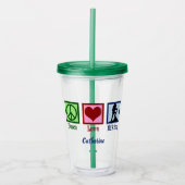 Peace Love Hiking Acryl Drinkbeker (Voorkant)