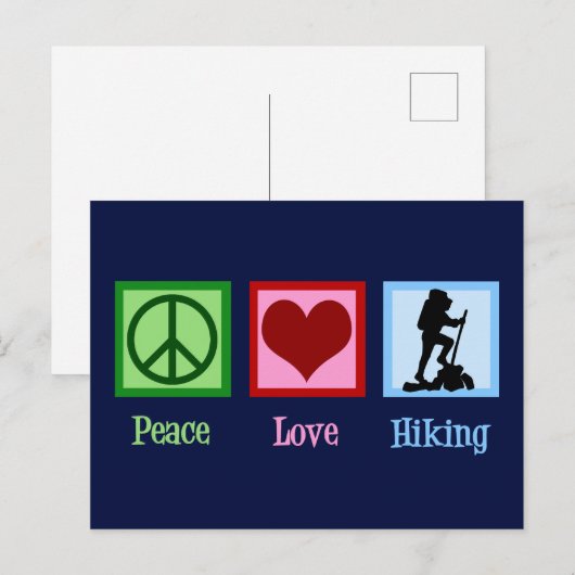 Peace Love Hiking Briefkaart (Voorkant / Achterkant)