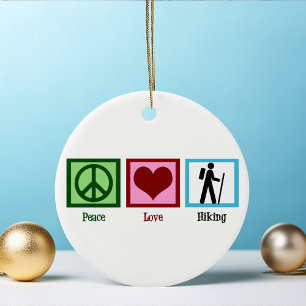 Peace Love Hiking Keramisch Ornament