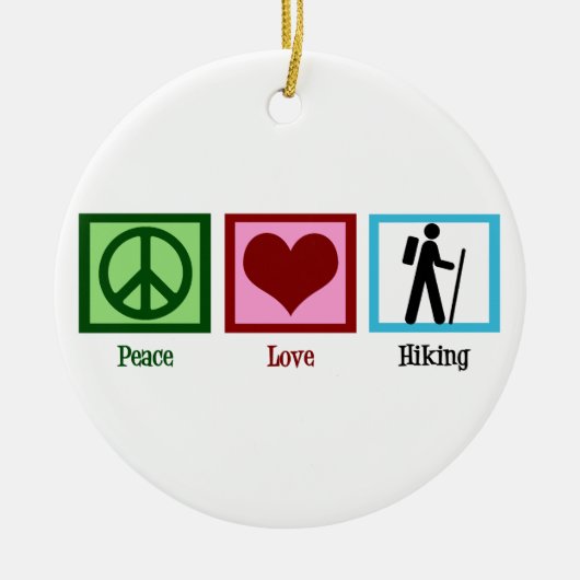 Peace Love Hiking Keramisch Ornament (Voorkant)