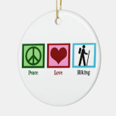 Peace Love Hiking Keramisch Ornament (Links)