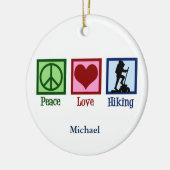 Peace Love Hikking Cute Custom Hiker Kerstmis Keramisch Ornament (Links)