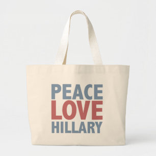 Peace Love Hillary Grote Tote Bag