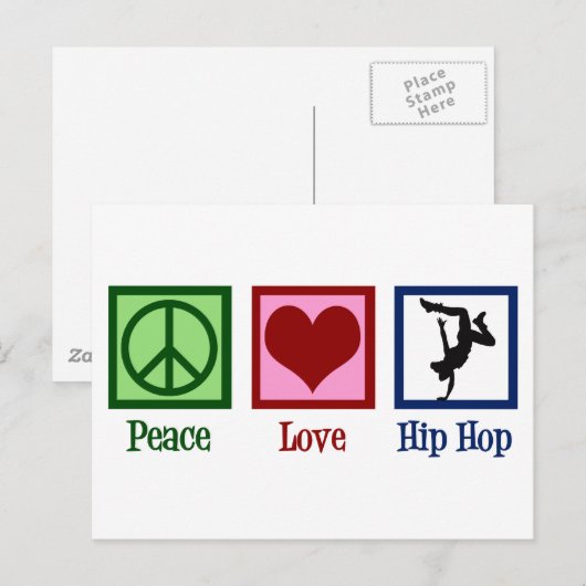Peace Love Hip Hop Briefkaart (Voorkant / Achterkant)