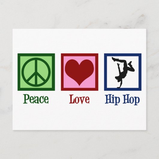 Peace Love Hip Hop Briefkaart (Voorkant)