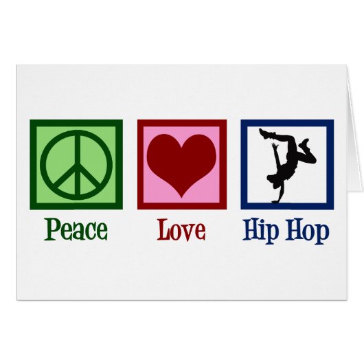 Peace Love Hip Hop Dancer Card (Voorkant Horizontaal)
