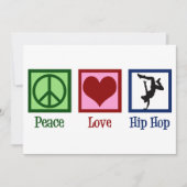 Peace Love Hip Hop Dancer Card Feestdagenkaart (Voorkant)