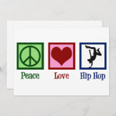 Peace Love Hip Hop Dancer Card Feestdagenkaart (Voorkant / Achterkant)