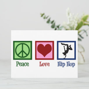 Peace Love Hip Hop Dancer Card Feestdagenkaart