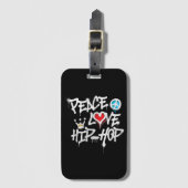 Peace Love Hip Hop Dancing Bagagelabel (Voorkant (verticaal))