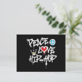 Peace Love Hip Hop Dancing Briefkaart (Staand voorkant)