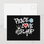 Peace Love Hip Hop Dancing Briefkaart (Voorkant / Achterkant)