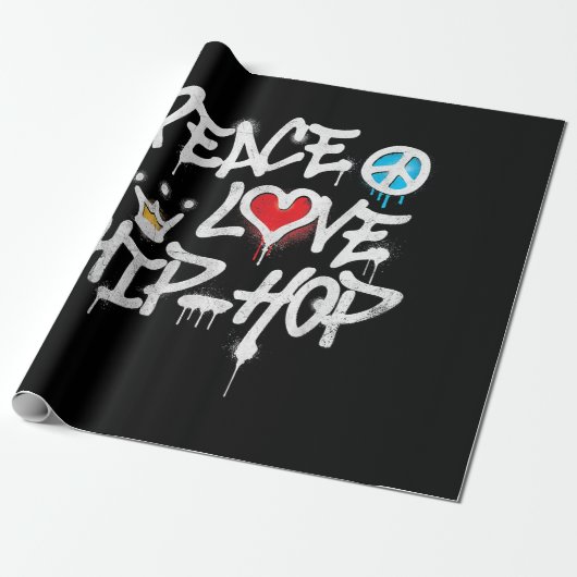 Peace Love Hip Hop Dancing Cadeaupapier (Uitgerold)